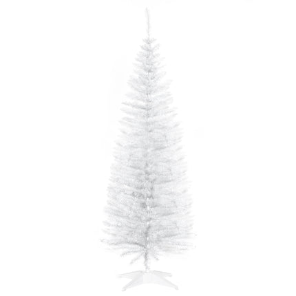 5T Artificial Pine Slim Tall Pencil Christmas Tree with Stand - White