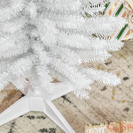 5T Artificial Pine Slim Tall Pencil Christmas Tree with Stand - White