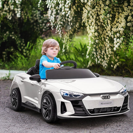 Audi Licensed Kids 12V Electric Ride On Car with Remote Control, Suspension, Lights & Music - White