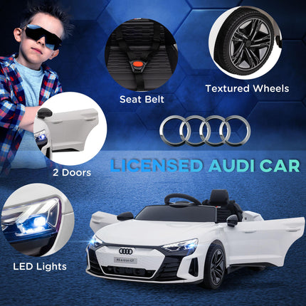 Audi Licensed Kids 12V Electric Ride On Car with Remote Control, Suspension, Lights & Music - White