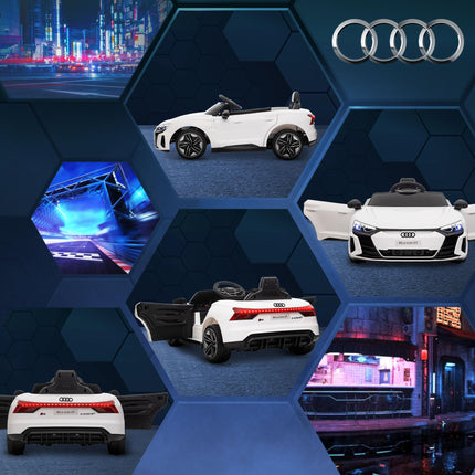 Audi Licensed Kids 12V Electric Ride On Car with Remote Control, Suspension, Lights & Music - White
