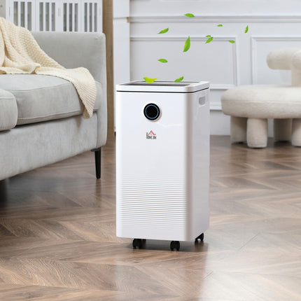 10L/Day Portable Quiet WiFi Smart App Dehumidifier with 2.5L Tank for Home Laundry Basement - White