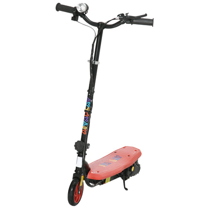 Foldable Electric Scooter with LED Headlight for Ages 7-14 Years - Red