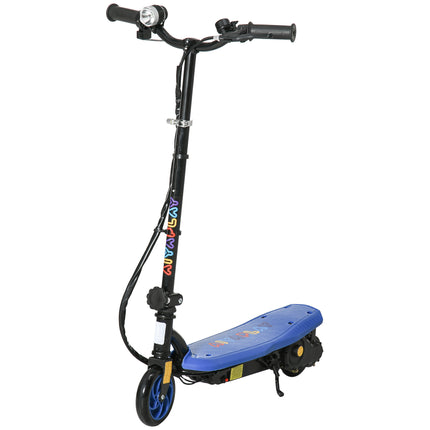 Foldable Electric Scooter with LED Headlight for Ages 7-14 - Blue