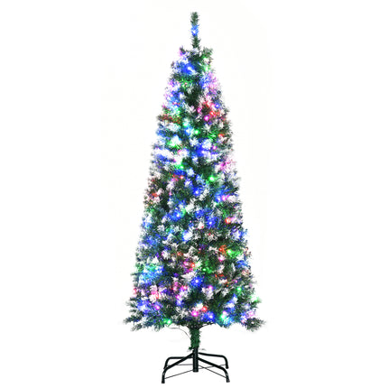 5' Prelit Slim Pencil Artificial Christmas Tree with 250 Colourful LED Lights and 408 Tips - Green