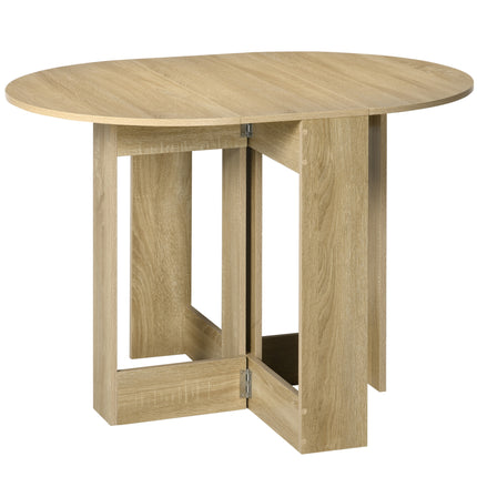 Space-saving Folding Drop Leaf Dining Table for Small Spaces - Oak
