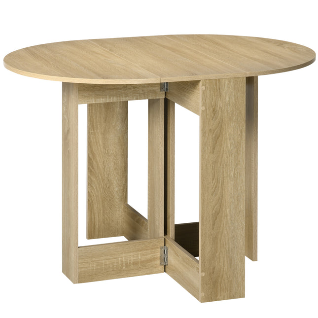 Space-saving Folding Drop Leaf Dining Table for Small Spaces - Oak
