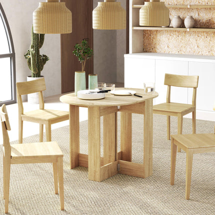Space-saving Folding Drop Leaf Dining Table for Small Spaces - Oak