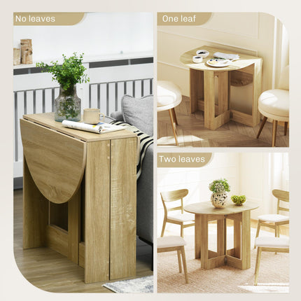 Space-saving Folding Drop Leaf Dining Table for Small Spaces - Oak