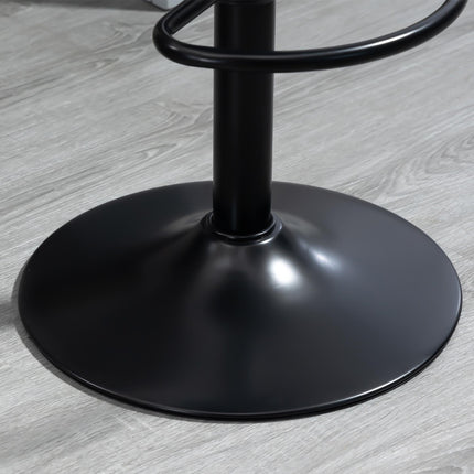 Set of 2 Adjustable Swivel Bar Stools with Footrest - Black