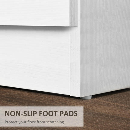 Three-Drawer Simple Bedside Table with Wood-Effect Finish - White
