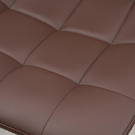 Set of 2 Adjustable 360° Swivel Bar Stools with Quilted Seat - Brown
