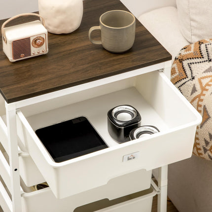 6-Drawer Chest of Drawers Storage Organizer with Steel Frame - White