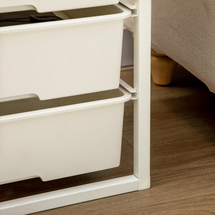 6-Drawer Chest of Drawers Storage Organizer with Steel Frame - White
