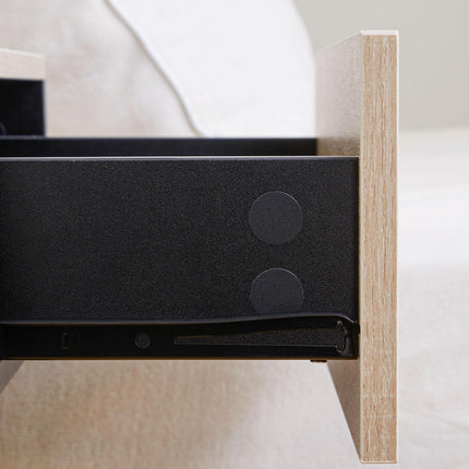 Floating Bedside Table Set of 2, Wall Mounted Bedside Cabinet with Drawer and Open Shelf, Modern Nightstand for Bedroom, 46 x 30 x 30 cm, Oak Tone