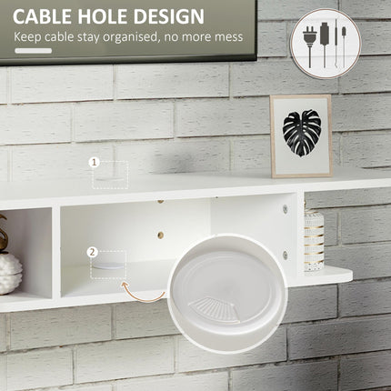 Floating TV Unit Stand for TVs up to 40" with Storage Shelf Wall Mounted Media Console - White