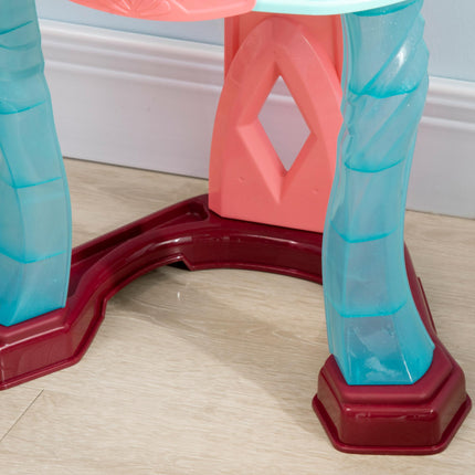 31 Piece Kids Dressing Table Set with Magic Light-Up Mirror - Blue and Pink