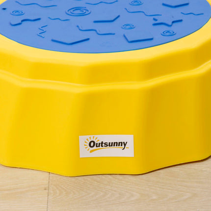5 Piece Kids Balance Beam and Stackable Stepping Stones Set with Non-Slip Surface - Red, Yellow, Blue