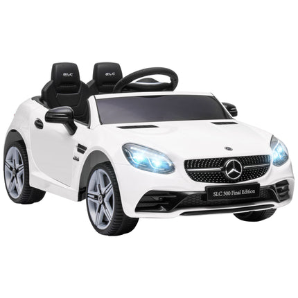 Mercedes Benz SLC 300 Licensed 12V Kids Electric Ride On Car with Remote, Music & Suspension - White