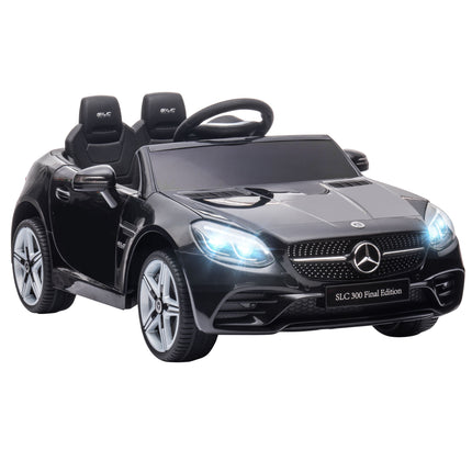 Mercedes Benz SLC 300 Licensed 12V Kids Electric Ride On Car with Remote, Music, Suspension - Black