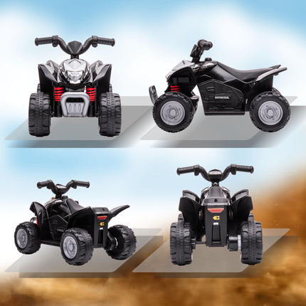 Honda Licensed 6V Kids Electric Quad Bike ATV with LED Light and Horn for 1.5-3 Years - Black