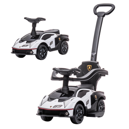 Essenza SCV12 2-in-1 Baby Push Along Ride On Sliding Car with Horn & Engine Sound - White