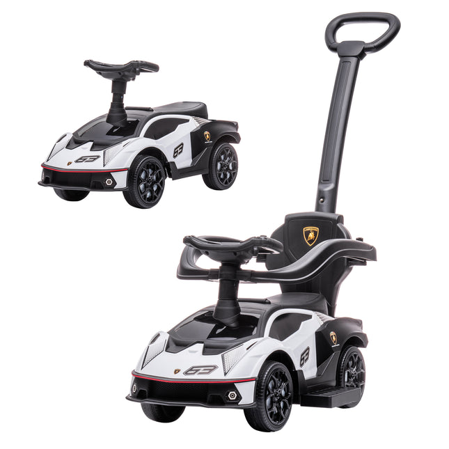 Essenza SCV12 2-in-1 Baby Push Along Ride On Sliding Car with Horn & Engine Sound - White