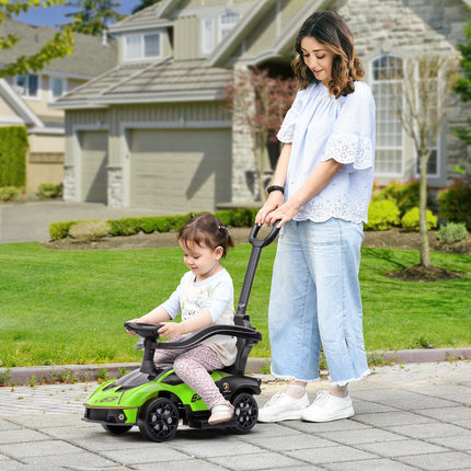 2 in 1 Baby Push Along Ride-On Car Essenza SCV12 with Horn & Engine Sound - Green