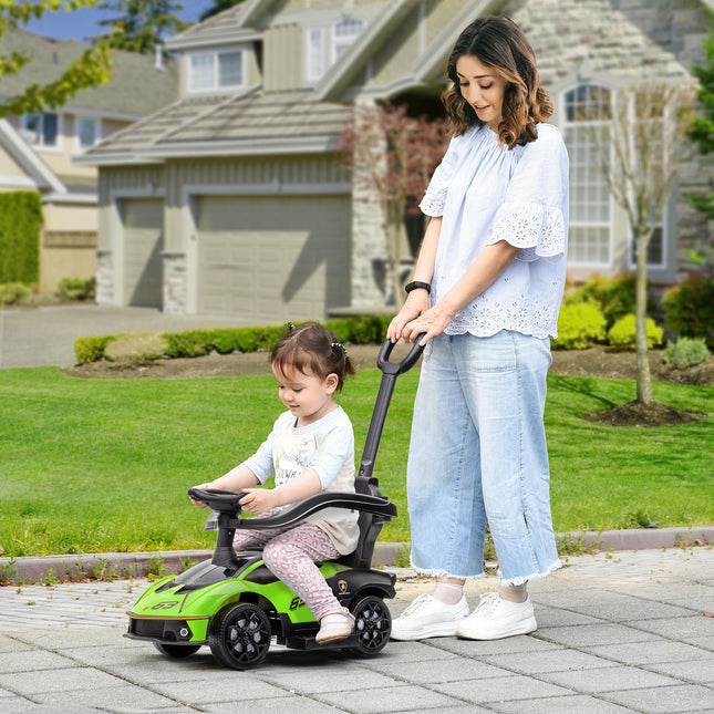 2 in 1 Baby Push Along Ride-On Car Essenza SCV12 with Horn & Engine Sound - Green