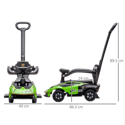 2 in 1 Baby Push Along Ride-On Car Essenza SCV12 with Horn & Engine Sound - Green