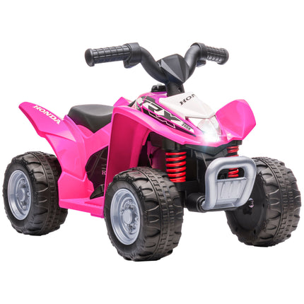 Honda Licensed 6V Electric Kids Quad Bike ATV with LED Light and Horn for 1.5-3 Years - Pink