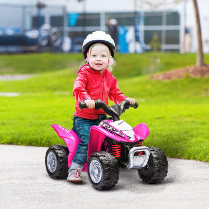 Honda Licensed 6V Electric Kids Quad Bike ATV with LED Light and Horn for 1.5-3 Years - Pink