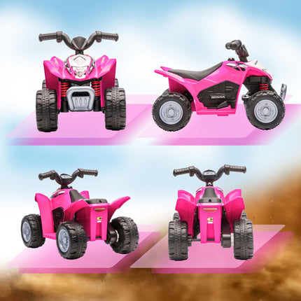 Honda Licensed 6V Electric Kids Quad Bike ATV with LED Light and Horn for 1.5-3 Years - Pink