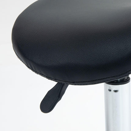 Salon Rolling Saddle Stool for Massage, Spa, Clinic, Beauty, Hairdressing & Tattoo - Black
