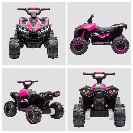 12V Ride-On Quad Bike ATV with Forward/Reverse, High-Low Speed, Suspension, Horn & Music - Pink