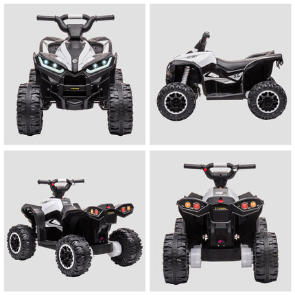 12V Kids Electric Quad Bike with Forward/Reverse, High/Low Speed, Suspension, Horn & Music - White