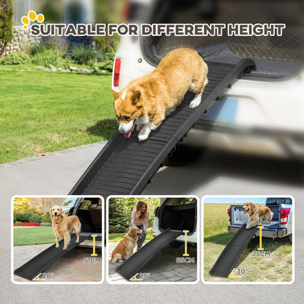 Folding Dog Ramp for Cars, Trucks & SUVs 155x39x14 cm - Black
