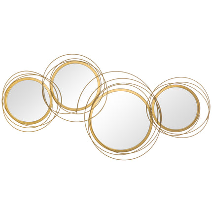 Modern Metal Wall Art Decorative Mirror Sculpture 107x56 cm - Gold