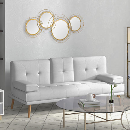 Modern Metal Wall Art Decorative Mirror Sculpture 107x56 cm - Gold