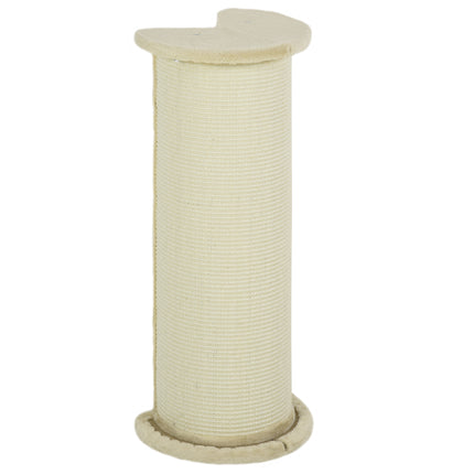 85cm Cat Scratching Post with Sisal Rope and Plush Top, Anti-Tip Corner Design - Beige