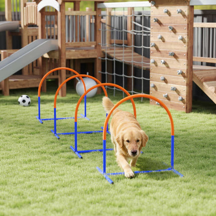 4PC Portable Dog Agility Equipment Set - Blue