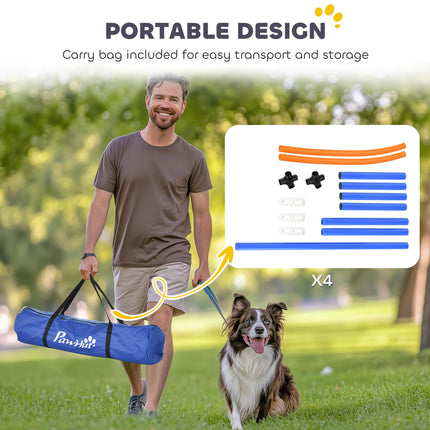4PC Portable Dog Agility Equipment Set - Blue