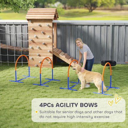 4PC Portable Dog Agility Equipment Set - Blue