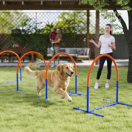 4PC Portable Dog Agility Equipment Set - Blue
