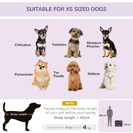 Foldable Portable Pet Carrier for Miniature Dogs and Cats 60x42x42 cm - Purple