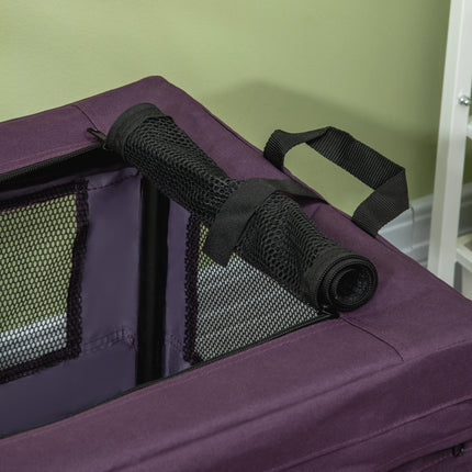 Foldable Portable Pet Carrier for Miniature Dogs and Cats 60x42x42 cm - Purple
