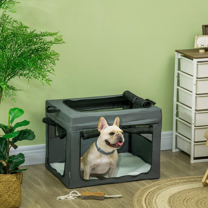 Foldable Portable Pet Carrier for Small Dogs and Cats 69x51x51 cm - Grey
