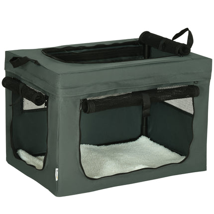 Portable Foldable Pet Carrier for Miniature Dogs and Cats 60x42x42 cm - Grey
