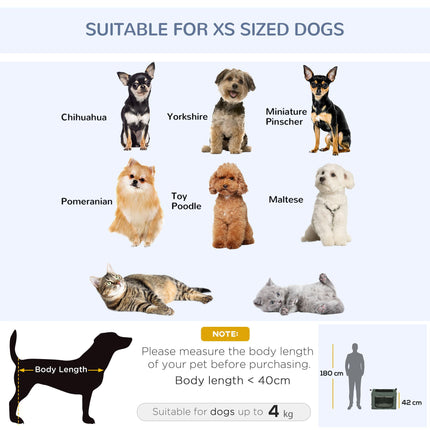 Portable Foldable Pet Carrier for Miniature Dogs and Cats 60x42x42 cm - Grey