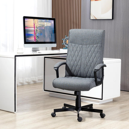 High-Back Swivel Office Chair with Adjustable Height and Tilt Function - Dark Grey